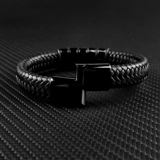 Lederarmband Vero Black - Perla d'Oro