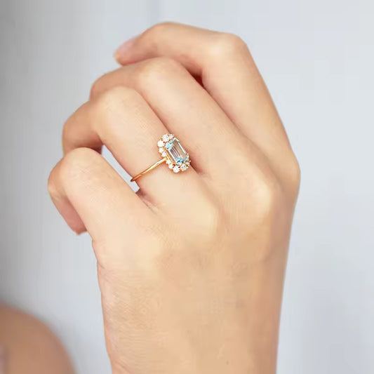 Topas-Edelstein Damenring vergoldet - Perla d'Oro