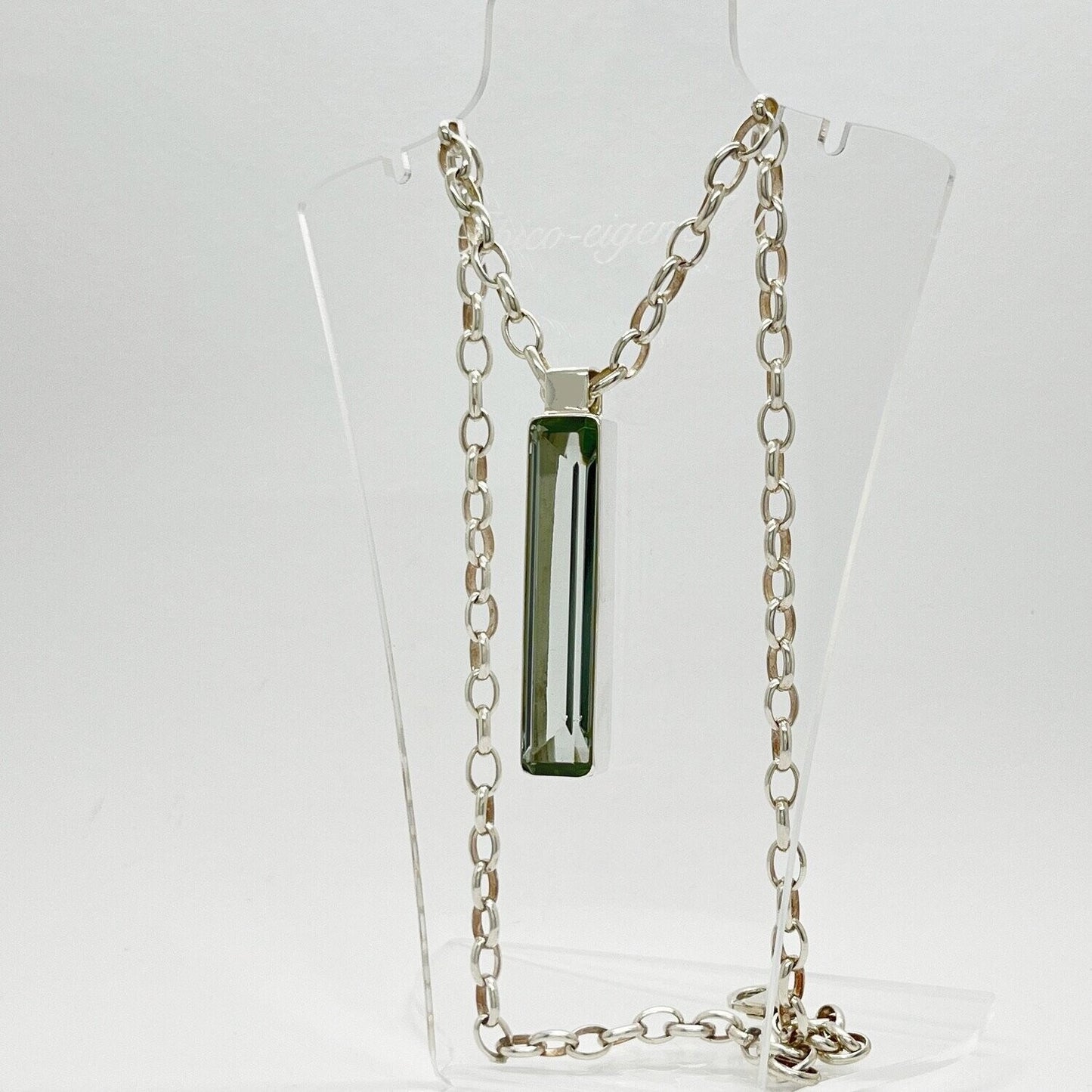 Silberanhänger Obsidian meerblau Rechteck (box) 1 x 5 cm