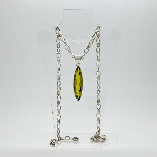 Silberanhänger Obsidian honigbraun 1 x 4 cm - Perla d'Oro