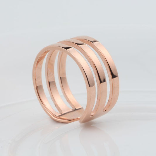 Verstellbare U-förmige Ringe aus 990er Sterlingsilber im Gold-Look - Perla d'Oro