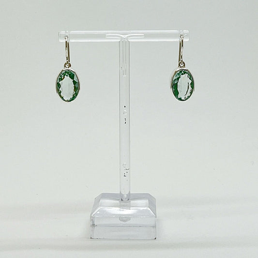 Ohrhänger Obsidian meerblau Oval 1 x 1,5 cm – elegante Schmuckstücke aus 925 Silber für jeden Anlass.