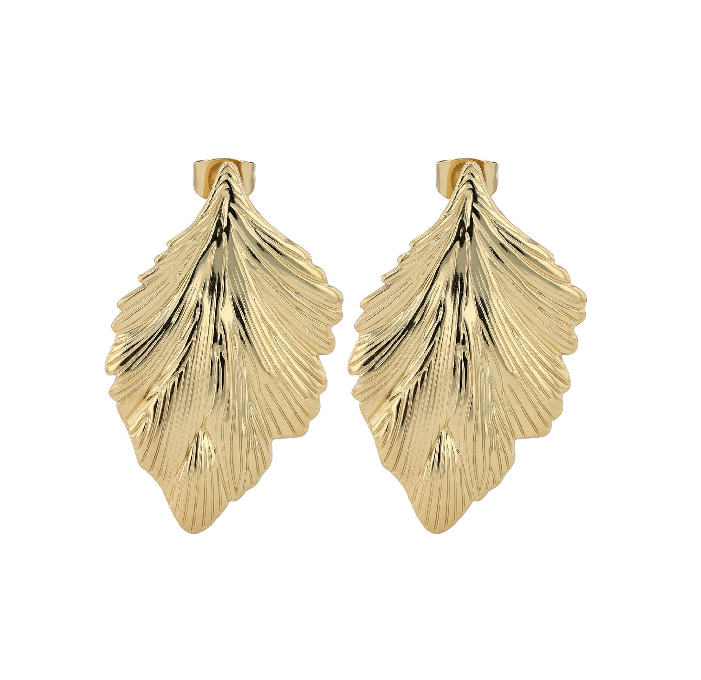 Edelstahl Ohrstecker Lia Blatt-Design - Perla d'Oro