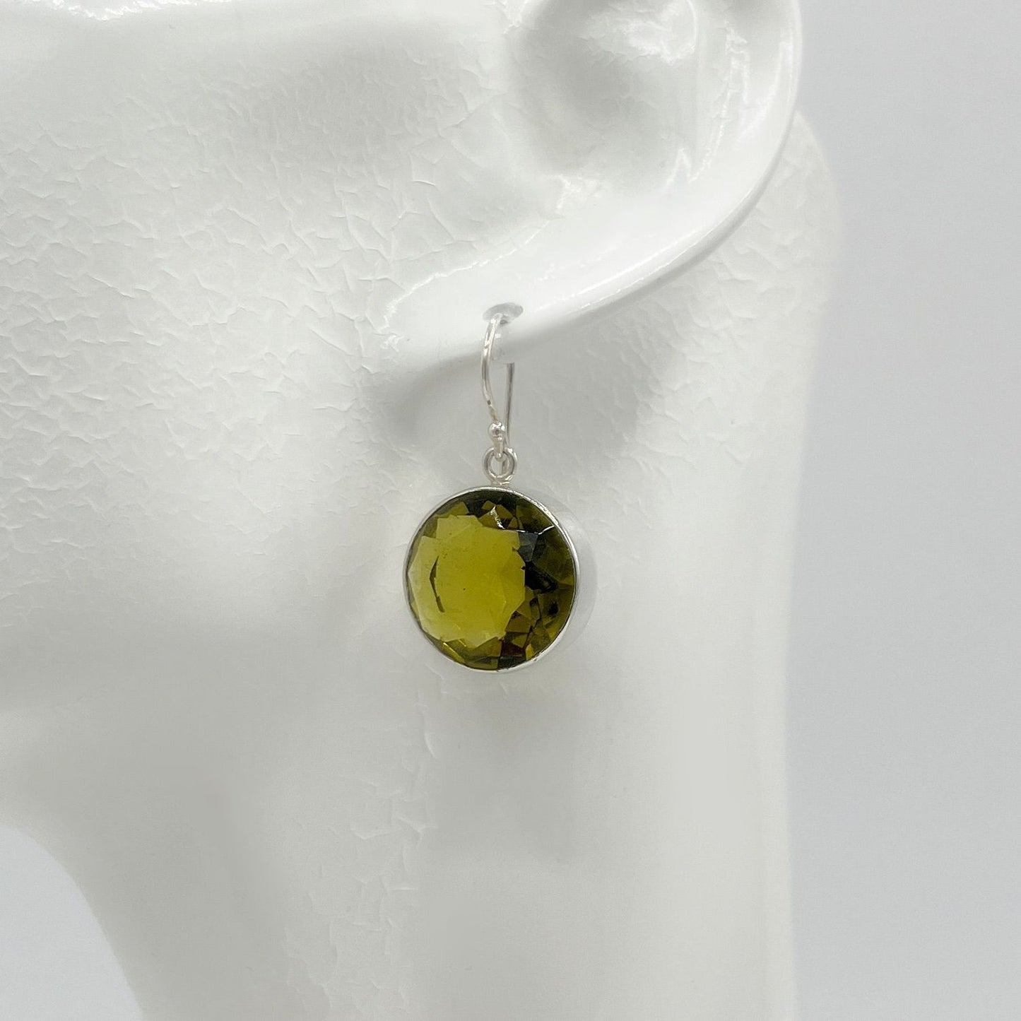 Ohrstecker Obsidian goldbraun rund Ø ca. 1,5 cm, 925er Silberfassung, handgefertigt in Deutschland