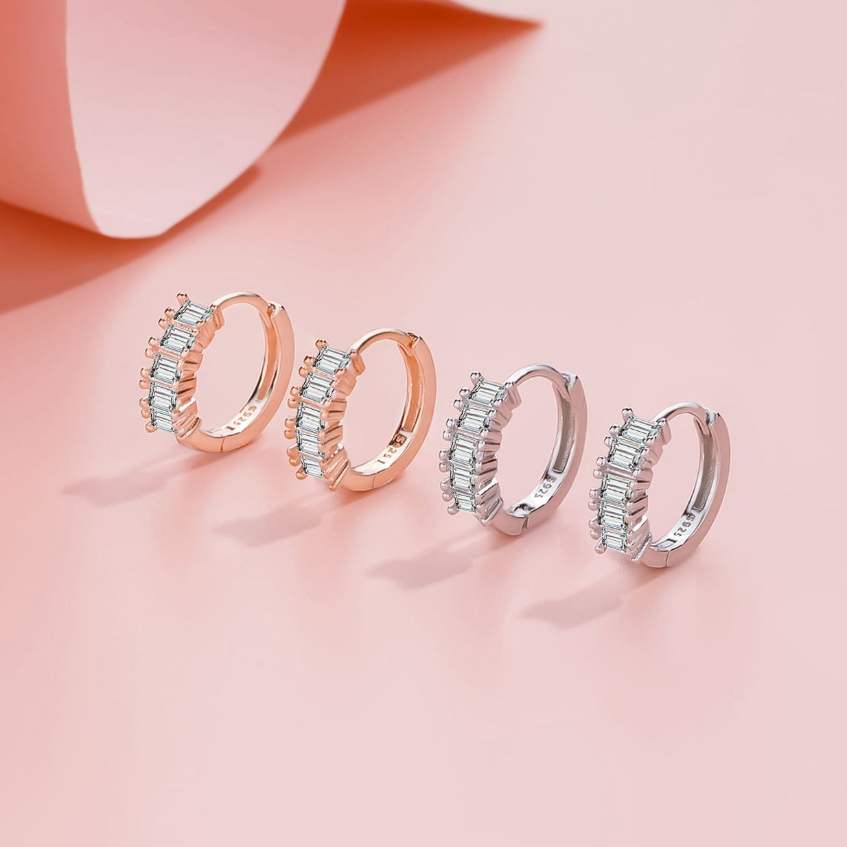 Kristallohrringe aus 925er Silber - Weißgold - Perla d'Oro