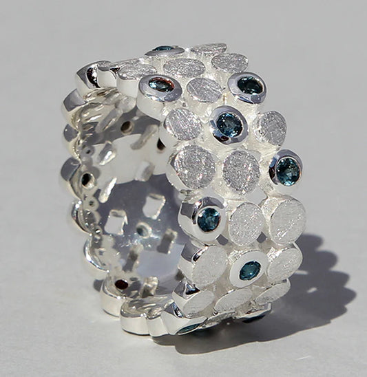 Silberring | Highland mit London Blue Topas - Perla d'Oro