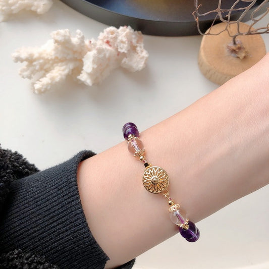 Amethyst-Armband Eterna aus Kristall - Perla d'Oro