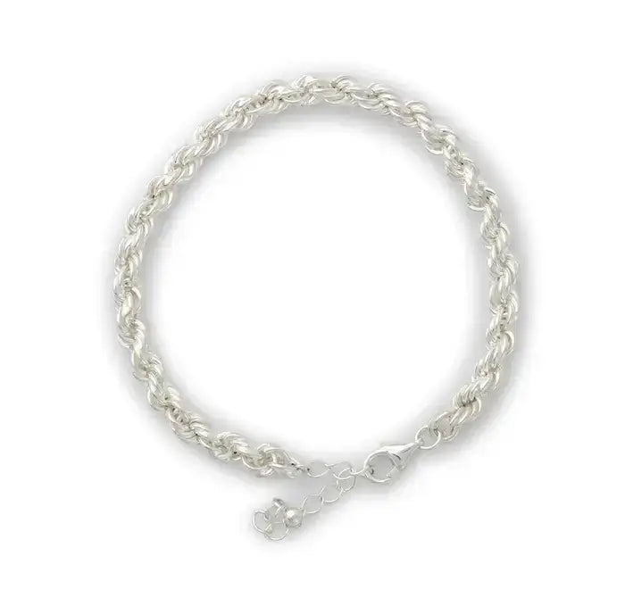 Armband aus 925 Sterling Silber mit Flecht-Design von Campur, handgefertigt und glänzend.