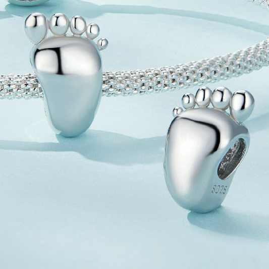 Baby-Fußabdruck Charm aus 925er Silber - Perla d'Oro