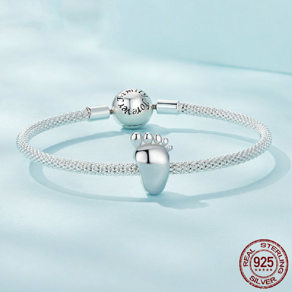Baby-Fußabdruck Charm aus 925er Silber - Perla d'Oro