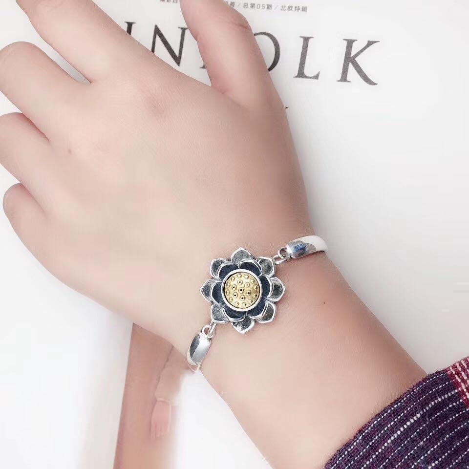 Damen-Armband Lotus Flower Sterling Silber - Perla d'Oro