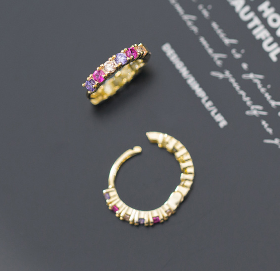 Creolen aus 925 Silber mit farbigen Kristallen - Perla d'Oro