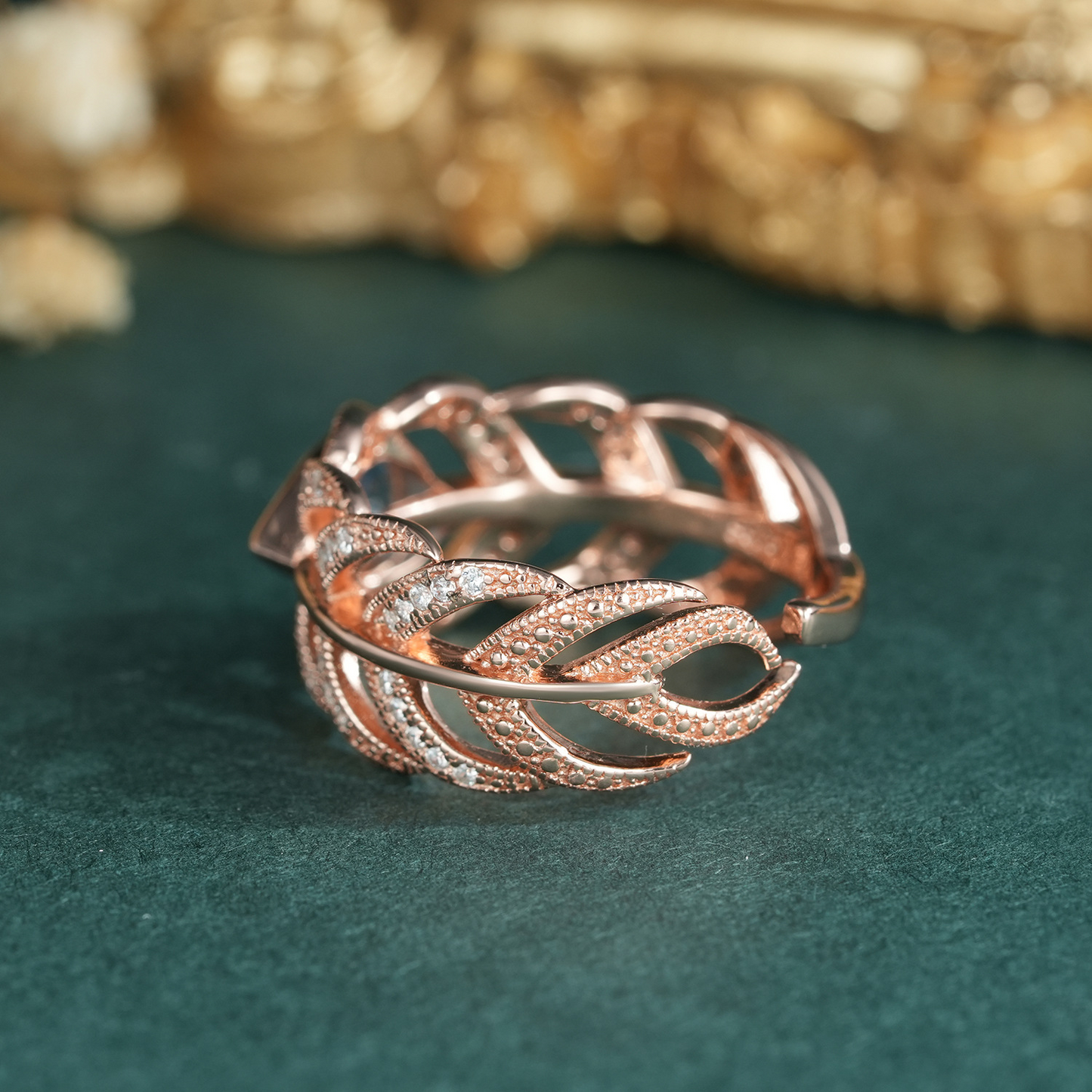 Federring mit echtem Schweizer Blautopas & funkelnden Zirkonia - Perla d'Oro