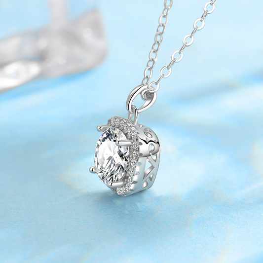 Halskette aus 925er Silber mit 1 Karat Zirkonia - Perla d'Oro