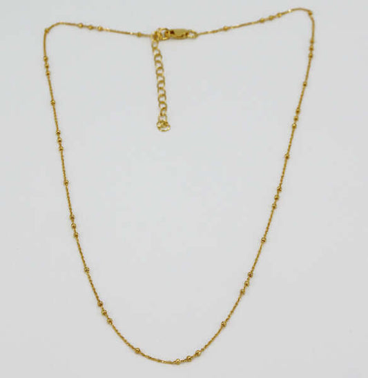 Vergoldete Ankerkette aus 925er Silber mit zarten Kugeln - Perla d'Oro