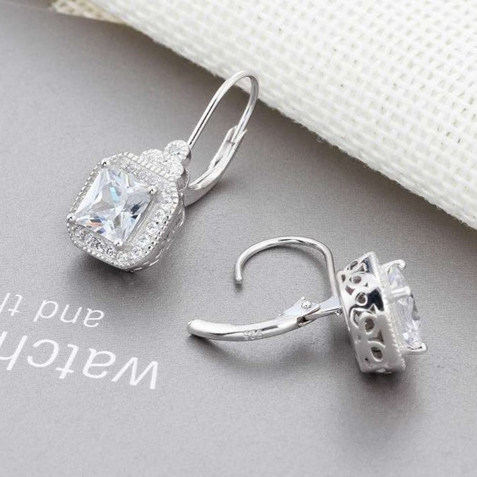 Krone Ohrringe mit Zirkonia aus 925er Sterling Silber - Perla d'Oro