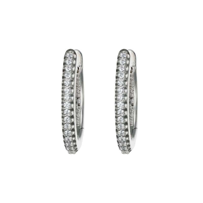 Creolen aus Weißgold mit Diamanten 0,49 ct. - Perla d'Oro