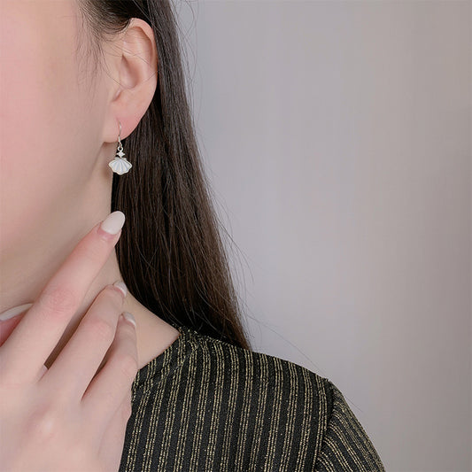 Ohrringe mit Muschel-Muster aus 925er Silber - Perla d'Oro