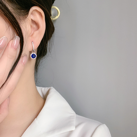 Elegante Saphir-Ohrringe aus 925 Silber - Perla d'Oro