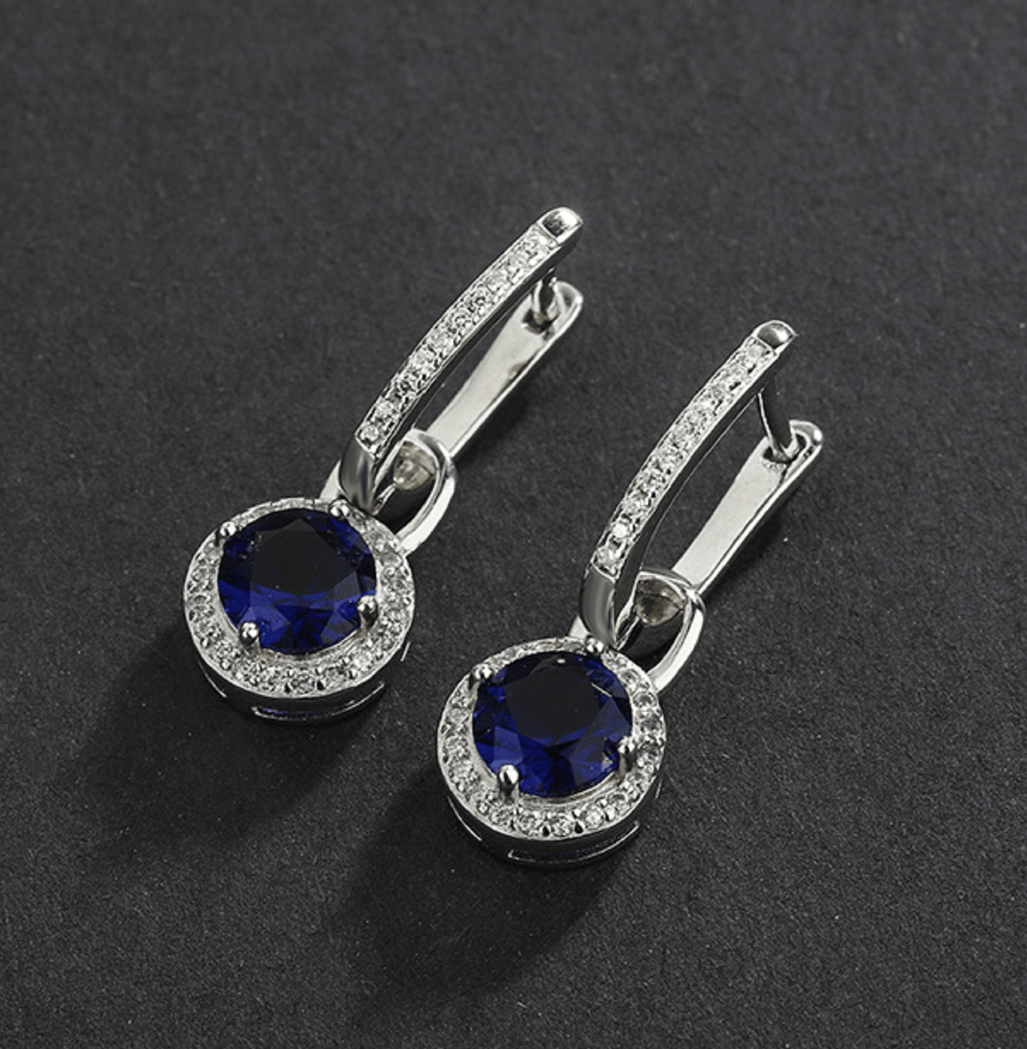 Elegante Saphir-Ohrringe aus 925 Silber - Perla d'Oro