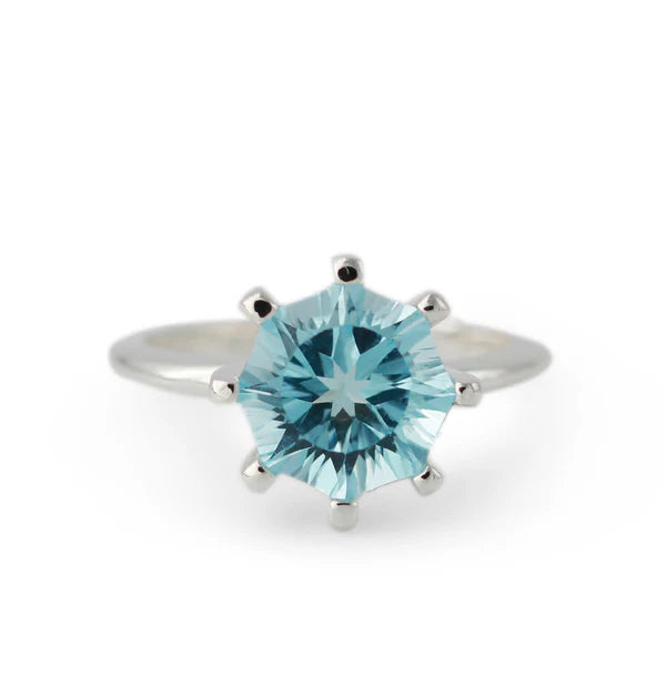 Ring aus 925er Silber mit blauem Topas/Iolith-Stein – Schmuck Set Topas & Iolith