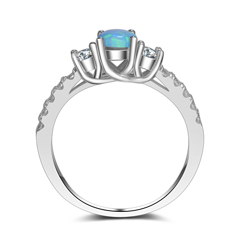 Ring mit Zirkonia und Opalstein aus Sterlingsilber - Perla d'Oro