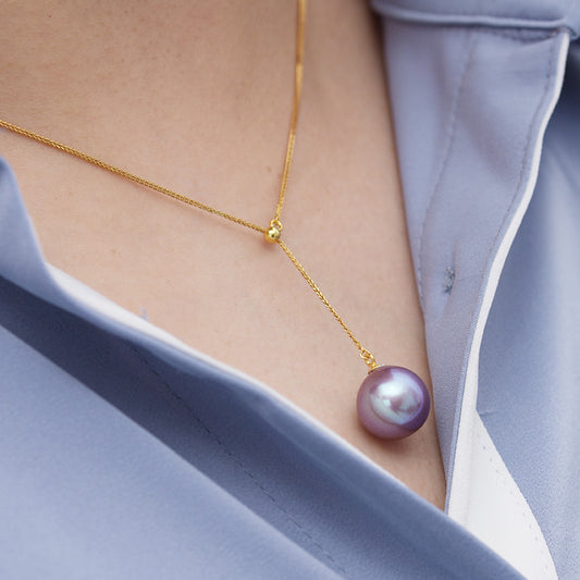 Süßwasserperle mit Goldene Halskette aus Silber - Perla d'Oro