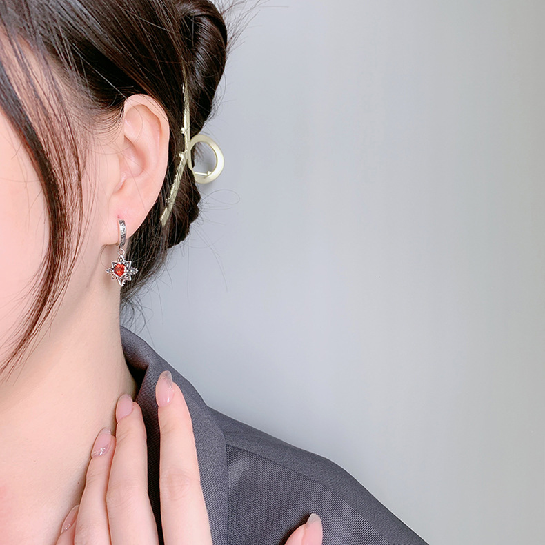 Sechs Star 925 Silber Ohrringe - Perla d'Oro