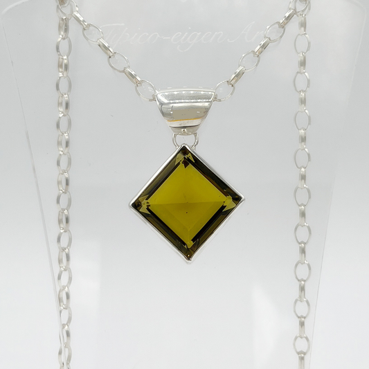 Silberanhänger Obsidian honigbraun Quadrat 2 x 2 cm - Perla d'Oro