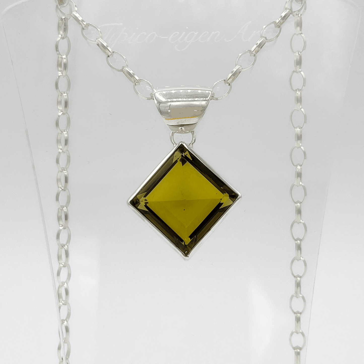 Silberanhänger Obsidian honigbraun Quadrat 2 x 2 cm - Perla d'Oro