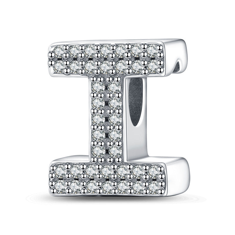 Buchstaben Charms aus 925er Silber mit Zirkonia - Perla d'Oro