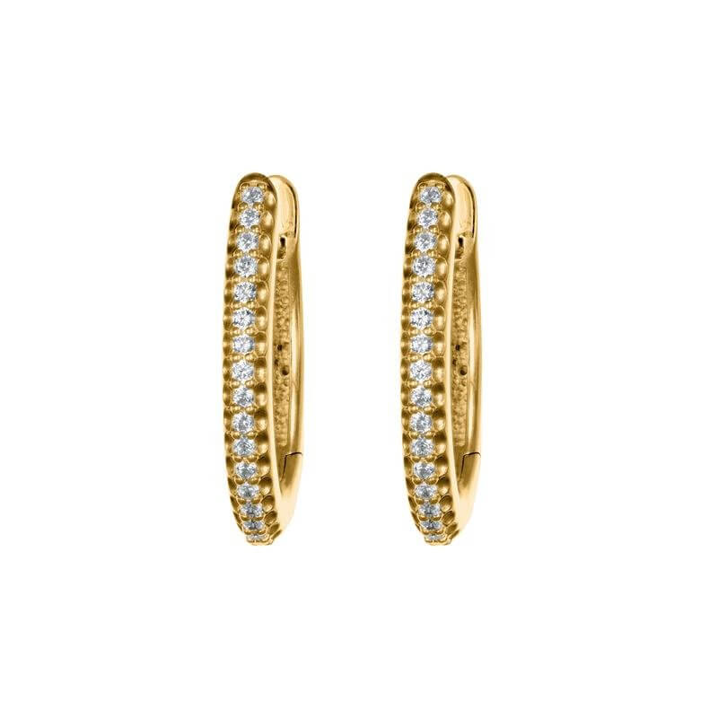 Creolen aus Gelbgold mit Diamanten 0,49 ct. - Perla d'Oro