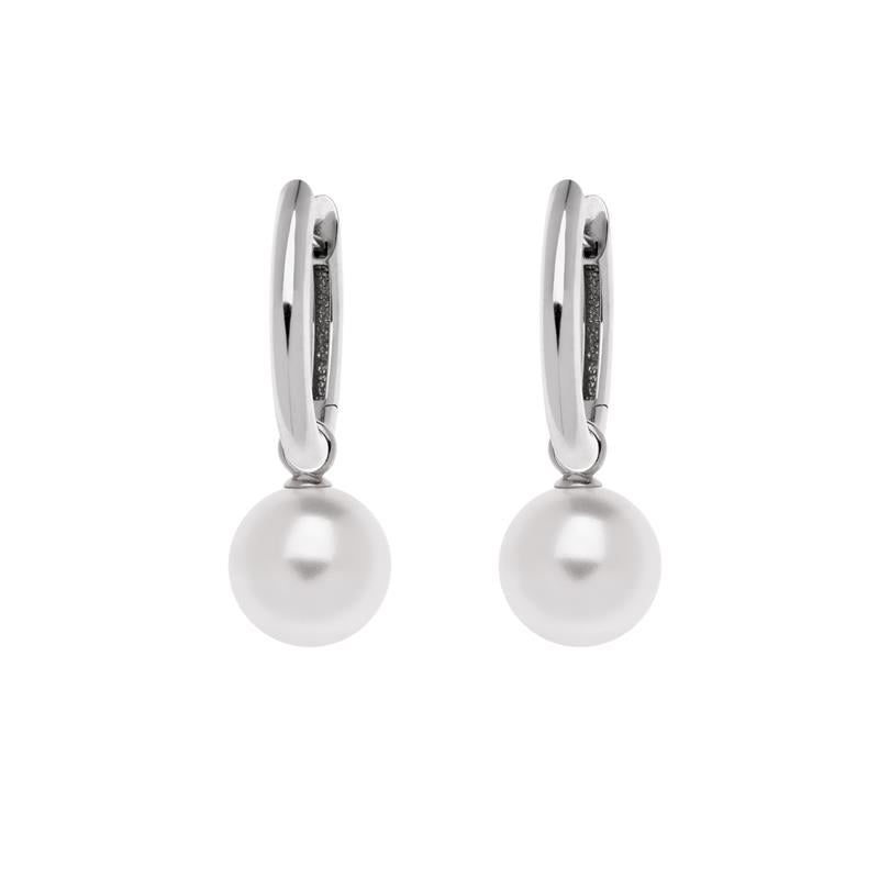 Creolen Milano mit Süßwasserperle aus Weißgold, handgefertigt in Italien – Colpo & Zilio