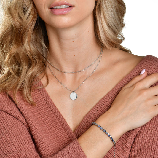 Edelsteinarmband Blue Spot Jaspis - Silver - Perla d'Oro