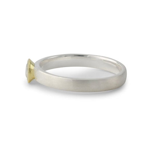 Silberring mit Topas weiß, 18ct vergoldet - Perla d'Oro