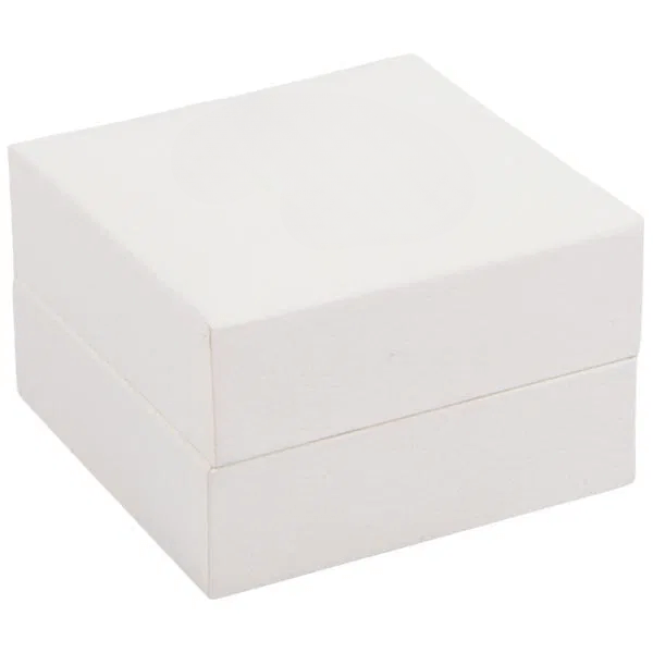 Ohrringe- & Anhängeretui – Schmuckbox aus Kunstleder & Velours, Außenmaße 64×64×39 mm, Schwarz/Weiß/Blau/Creme.