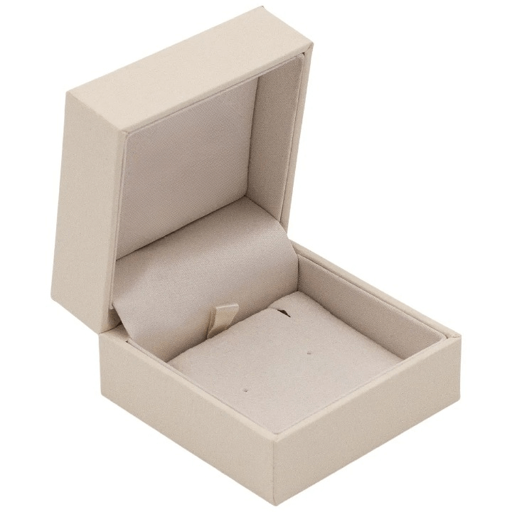 Ohrringe- & Anhängeretui aus Kunstleder, Velours-Innenfutter, cremefarben, 64 x 64 x 39 mm