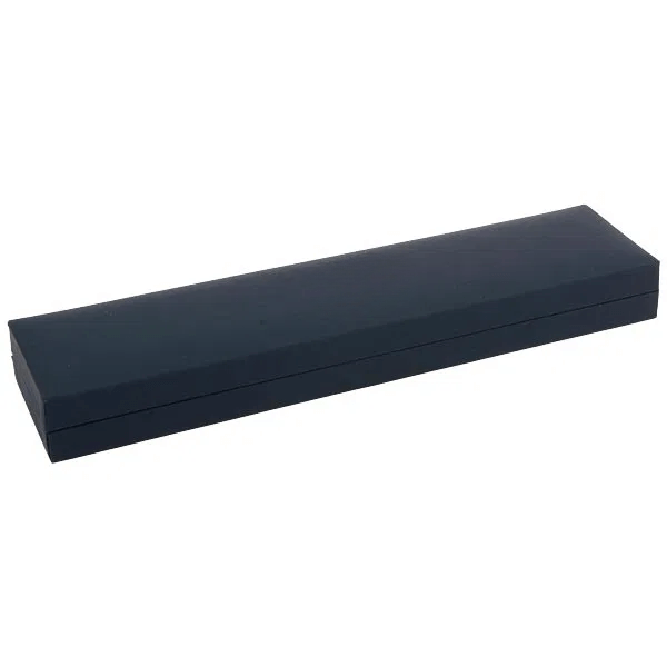 Armbandetui aus Kunstleder mit Velours, blau, Außenmaße 219×55×23 mm, Innenmaße 43×213×11 mm, 121 g.