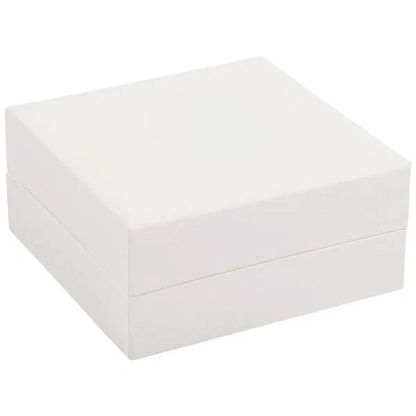 Weiße Schmuckbox, Halskette & Anhängeretui, Außenmaße 90 × 90 × 41 mm, Deckel geschlossen