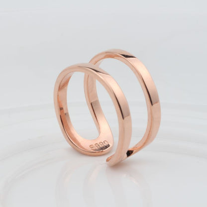 Verstellbare U-förmige Ringe aus 990er Sterlingsilber im Gold-Look - Perla d'Oro