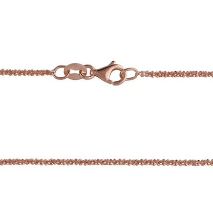 Halskette RIVA aus 925 Silber, rosévergoldet (18kt), filigrane Unisex-Kette mit feinen Gliedern