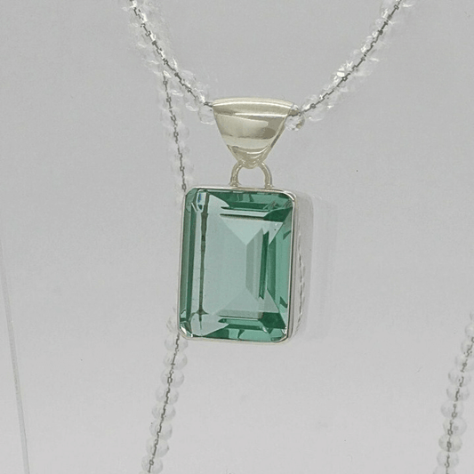 Silberanhänger Obsidian meerblau Rechteck 2 x 1,5 cm - Perla d'Oro