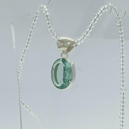 Silberanhänger Obsidian meerblau Oval 2 x 1,5 cm - Perla d'Oro