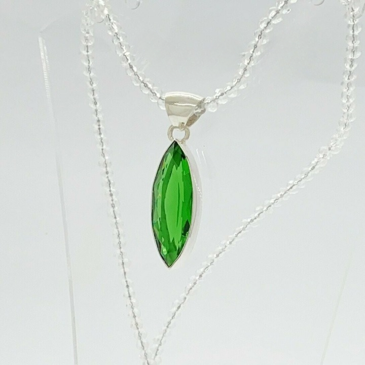 Silberanhänger Obsidian smaragdgrün 1 x 3 cm - Perla d'Oro