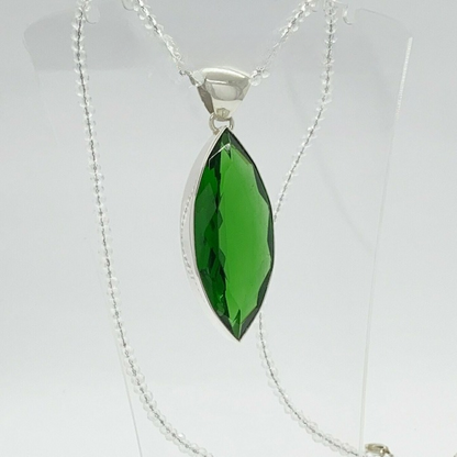 Silberanhänger Obsidian smaragdgrün 2 x 5 cm - Perla d'Oro