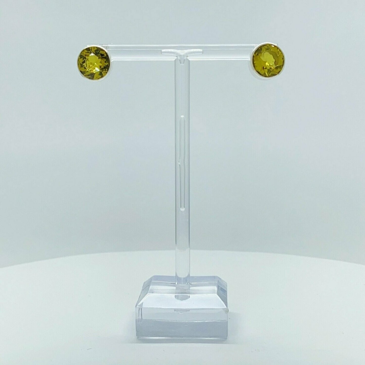 Ohrstecker Obsidian goldbraun rund, Ø 1 cm, 925 Sterling Silber, handgefertigt in Deutschland