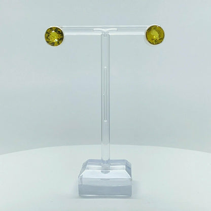 Ohrstecker Obsidian goldbraun rund, Ø 1 cm, 925 Sterling Silber, handgefertigt in Deutschland