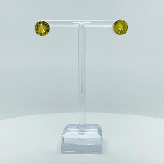 Ohrstecker Obsidian goldbraun rund, Ø 1 cm, 925 Sterling Silber, handgefertigt in Deutschland