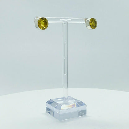 Ohrstecker Obsidian goldbraun, runde 1 cm, 925er Silber, massiv poliert, handgefertigt in Deutschland.