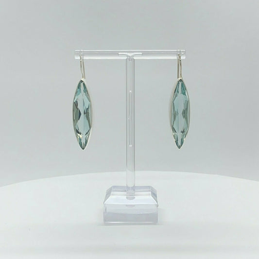 Ohrhänger Obsidian meerblau 1 x 4 cm von Tipico-eigenArt – handgefertigte Eleganz im maritimen Look.